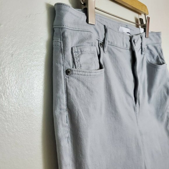 Loft Jeans 32 Curvy Gray Skinny Crop Dip Dye Casual Summer Stretchy Midsize - Picture 4 of 9